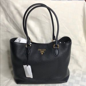Prada Vitello Phenix Black Leather Tote 1BG159